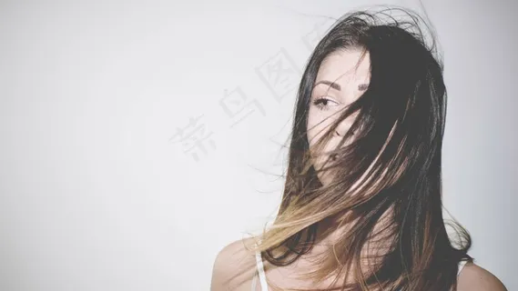 女孩，女人，模型，布鲁内特，长长的头发，微笑，微笑