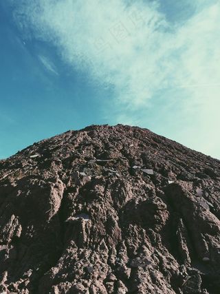 山，高峰，岩，天空，海拔高度，首脑会议，景观