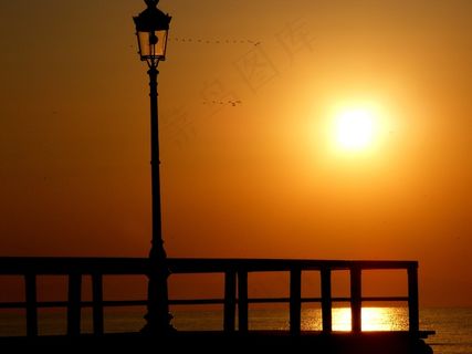 灯笼，东，太阳，伟大，桥，天空，红色