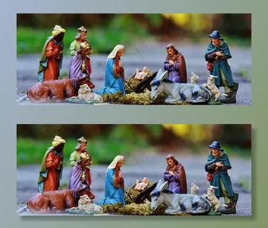 圣诞婴儿床人物，圣诞节，工艺品