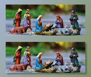 圣诞婴儿床人物，圣诞节，工艺品