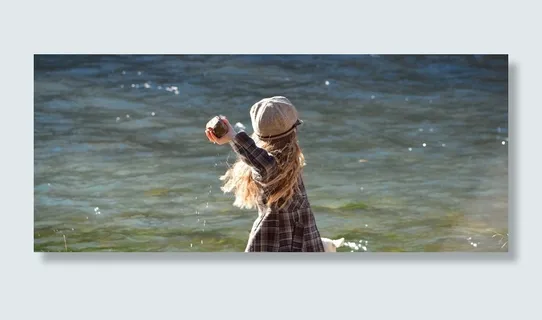 儿童，女孩，水，石头，投掷