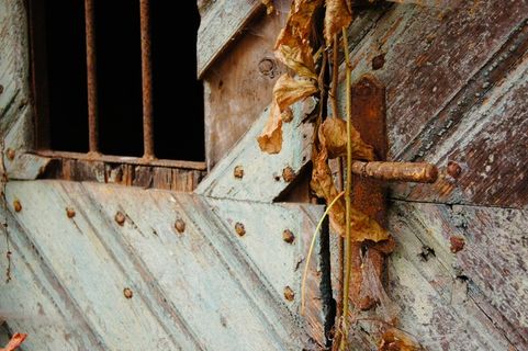 门，不锈钢，旧，门锁，关门把手