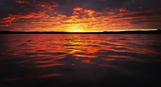 日落，海，海洋，自然，夏天，水，太阳