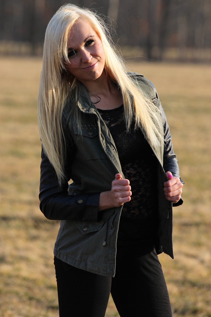 女孩，性质，太阳，肖像，颜色，树，户外