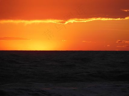 Abendstimmung，海，日落，余辉