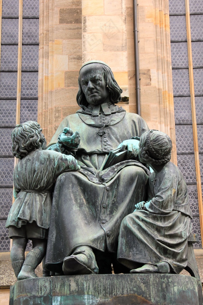 雕塑，纪念碑，儿童，讲述人，恐龙