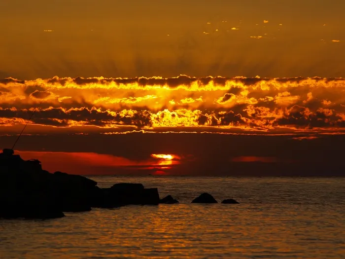 云，太阳，日落，阳光