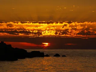 云，太阳，日落，阳光