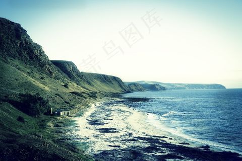 岸，海滩，山，海洋，海岸，水，海滨
