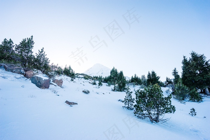 冰雪,壁纸,山峦,路灯,海报宣传画,雪冬山