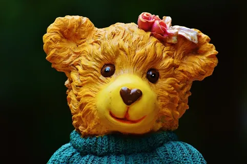 熊，艺术石，可爱，针织毛衣，针织