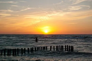 海，日落，波罗的海，云，晚上，天空