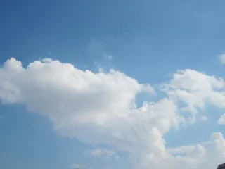 白色，蓝色，天空，云团，蓬松，多云，气氛