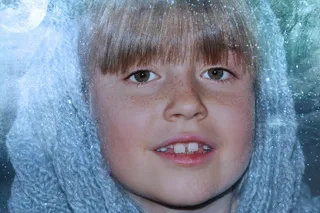 女孩，儿童，冬天，月亮，冷