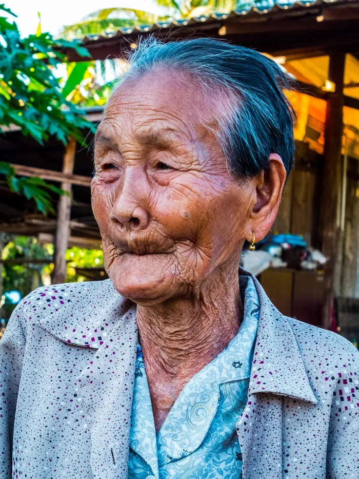 女人，老，泰国，Theyneed脸，肖像