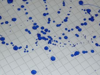 墨水渍，蓝色，数学笔记本