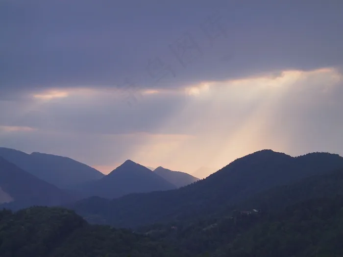 山，雷暴，山，斯洛文尼亚，光