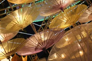 泰国，伞，节日，夜，灯笼，伞