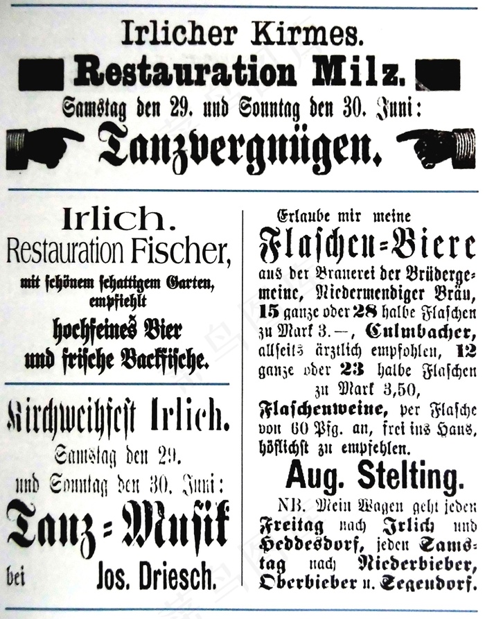 报纸广告，Off，The，Rheinland，To，1870年