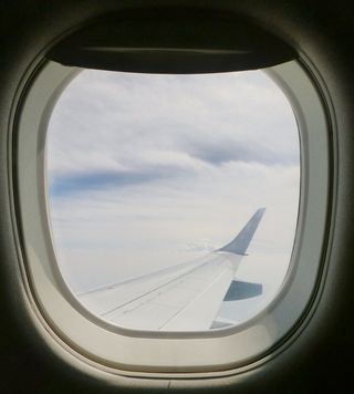 窗口，靠窗的座位，飞机，视图，飞，旅行，天空