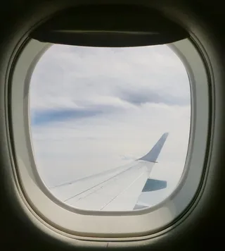 窗口，靠窗的座位，飞机，视图，飞，旅行，天空