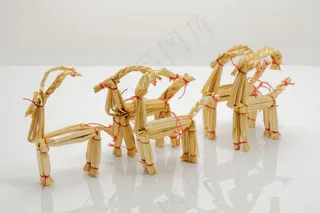 圣诞节，装饰，稻草，来临，装饰