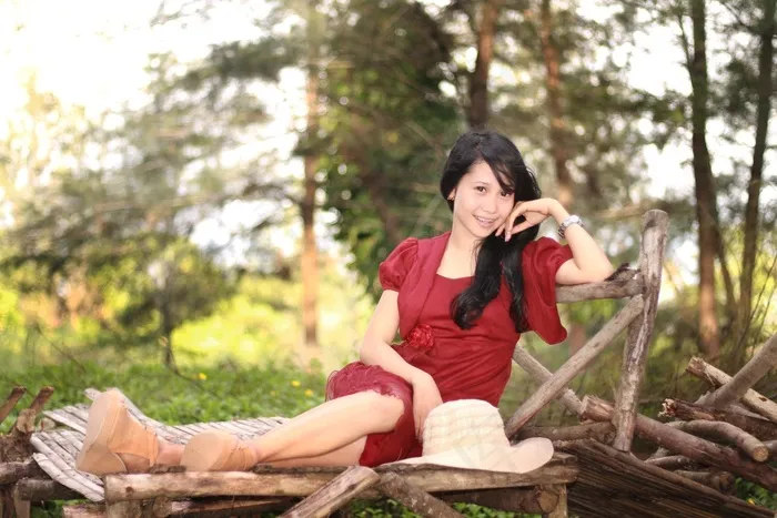 女孩，红色，人类，夫人，人，女人，女性，颜色
