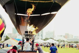 热气球，飞行，天空，光，和平