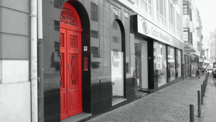 门，红色，街，人行道，路面，行人路