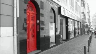 门，红色，街，人行道，路面，行人路