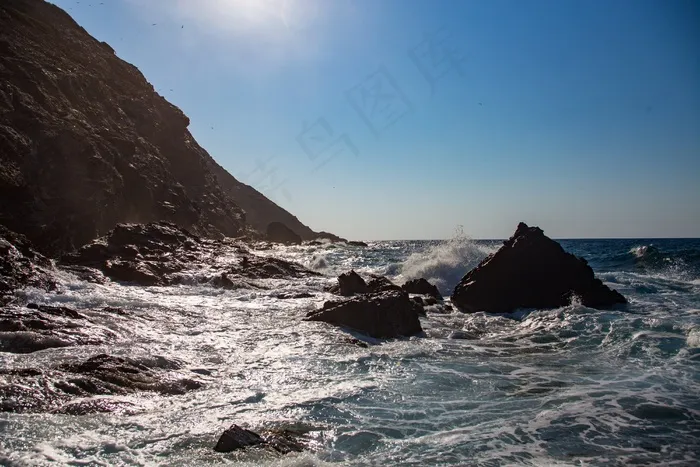 岩石，海洋，海，波浪，崩溃，海景，海岸线