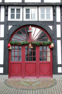 建筑，桁架，Fachwerkhaus，来临，圣诞节，装饰