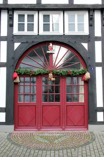 建筑，桁架，Fachwerkhaus，来临，圣诞节，装饰