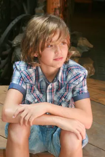 男孩，肖像，金发，美