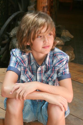 男孩，肖像，金发，美