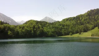 Alatsee，阿尔高，田园诗，水，仍，夏天，山
