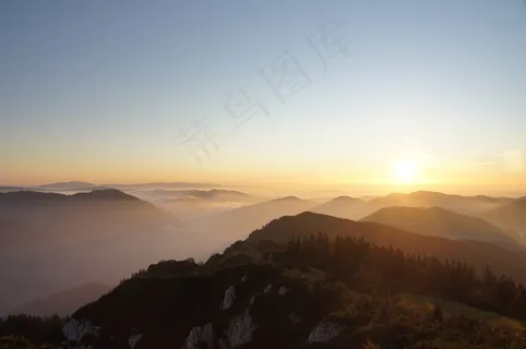 霍克兰奇,山,雾海,日出,山 霍克兰奇,山,雾海,日出,山
