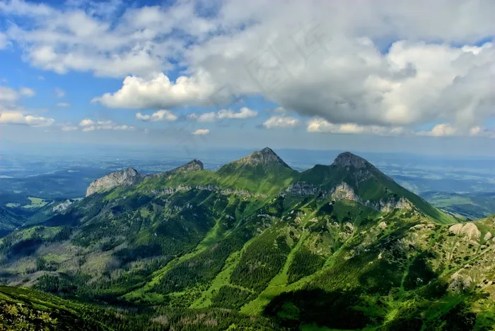 塔特拉，斯洛伐克，景观，顶视图，山，视图