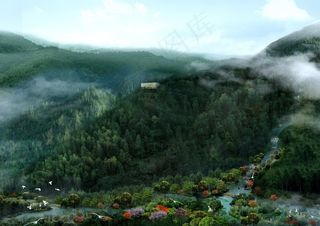 公园，渲染，可视化，建筑