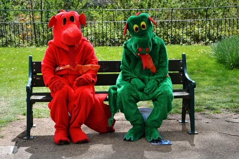 小丑，红色，绿色，可笑，马戏团，乐趣，幽默，假期