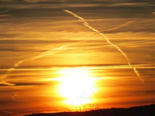 太阳，日落，黄色，金，天空，云团，轨迹