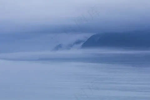 水，海洋，海，山，蓝色，冬季，雪，冷