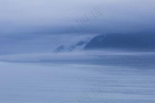 水，海洋，海，山，蓝色，冬季，雪，冷