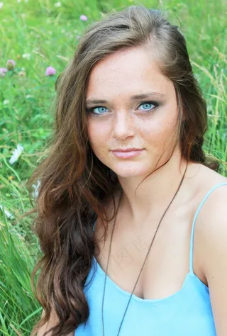 高级，蓝眼睛，肖像，高加索人，眼睛，人