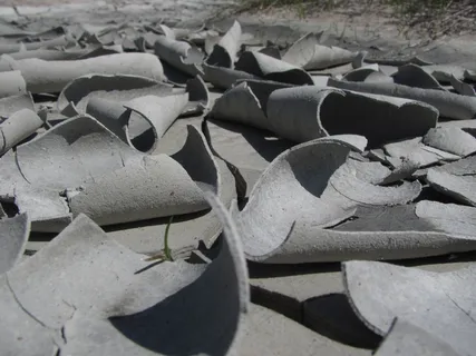 干泥，地热，污垢，冰壶，表面，泥