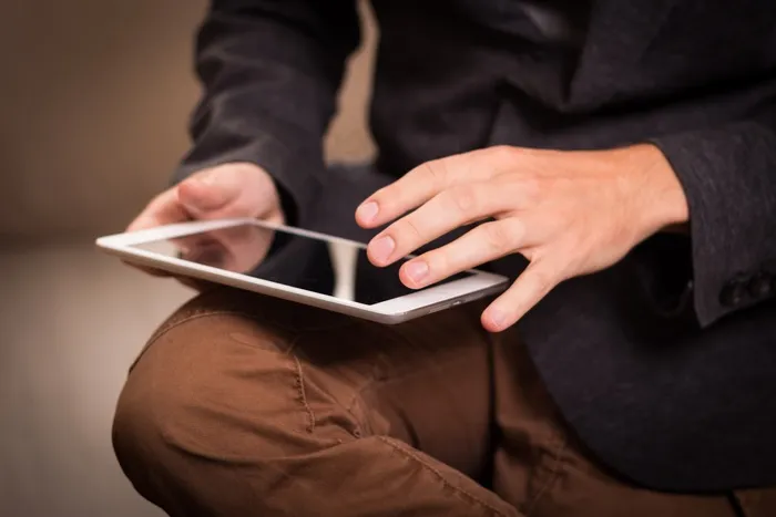 Ipad，工作，滑动，冲浪，阅读，屏幕，互联网，平板电脑