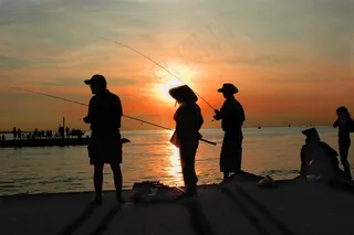 钓鱼，黄昏，黎明，旅行，日落，日出，海上