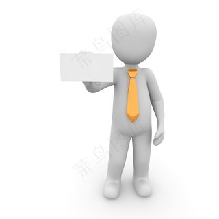 名片，演示文稿，认识，领带夹