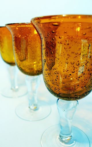 玻璃奖杯，吹制，带眼镜，装饰